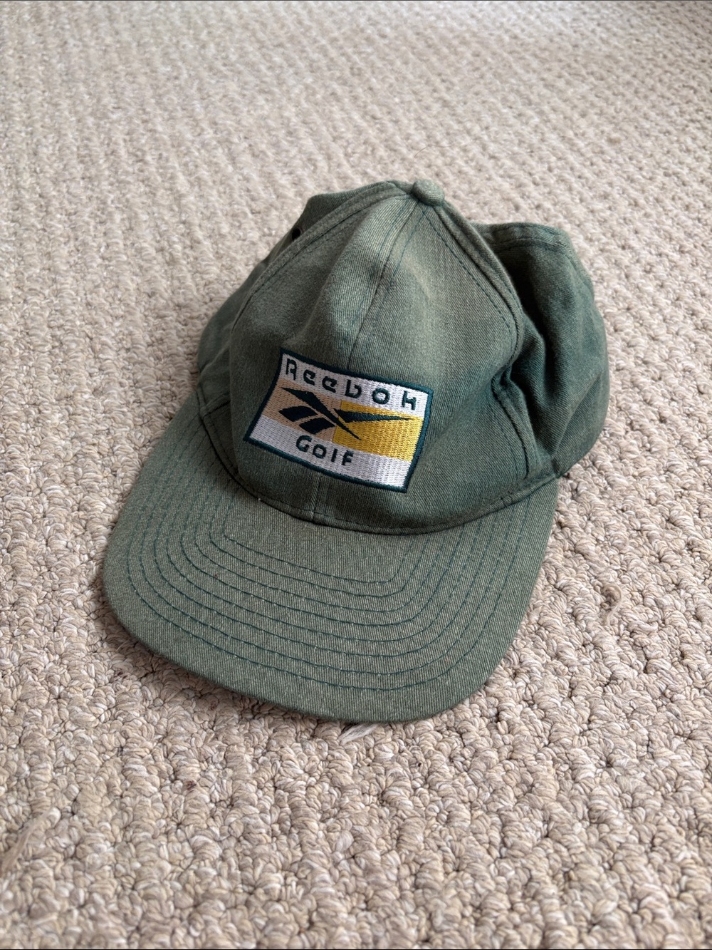 Vintage 90s Reebok Golf Green Baseball Cap Logo